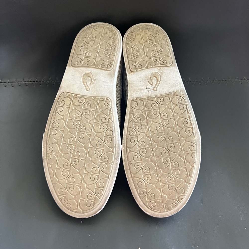 OluKai Pehuea Li Light Gray and White Knit Lace-Up Sneakers - Picture 10 of 11
